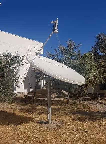 Figure 1: C-band satellite reception system at Mekelle University