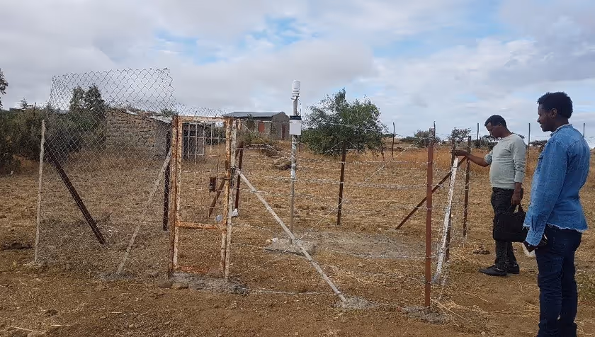 Installation of field equipment at Zamra catchment, Ethiopia